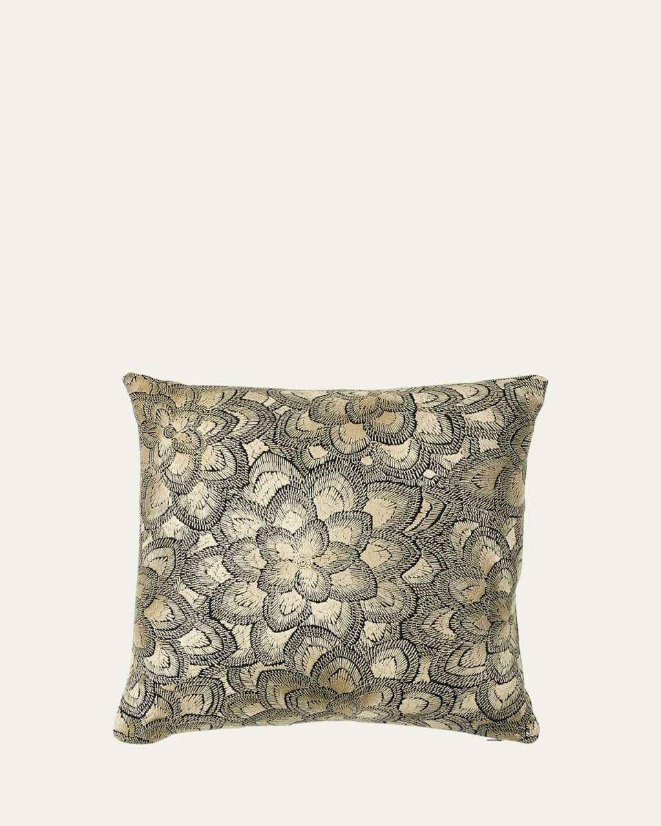 Lotus Embroidery 18" Pillow